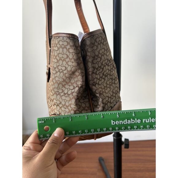 Y2K Vintage Coach 6620 Hobo Brown/Khaki signature Leather Top Handle Bag ReadPLS - Picture 3 of 8